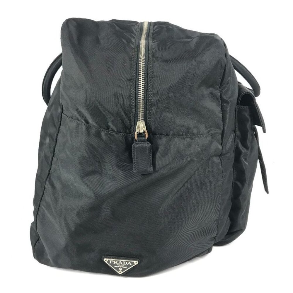 Prada Boston Bag Triangle Logo Plate Nylon Black - Picture 3 of 9